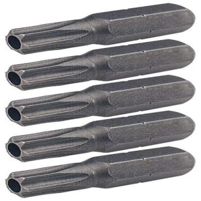Image of KS Tools, Torx Bit Set 1/4 inch 25 mm, S2, with Hole 5 pcs.