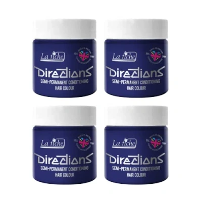Image of 4x La Riche Directions Semi Permanent Hair Color 100ml Tub Ultra Violet