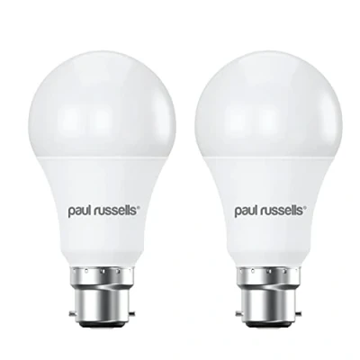 Image of paul russells LED GLS Dimmable Bayonet Light Bulbs, 14W 1521Lumens B22 A70 100w Equivalent, 4000K Cool White/Natural White, Dimmer Standard BC Energy Saving Ceiling Light, Pack of 2