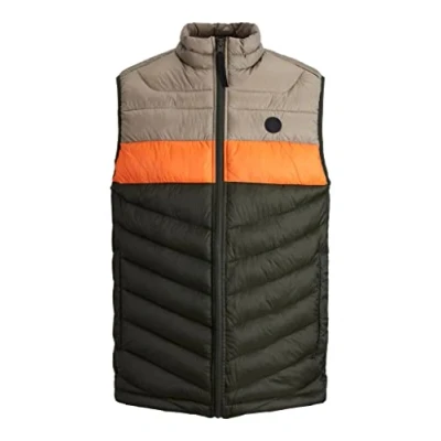 Image of JACK &amp; JONES Puffer Gilet Regular Fit Sleeveless, Exuberance Colour, UK Size S