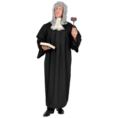 Image of Widmann 10663 Judge Costume, Toga and Jabot, Vocation, Theme Party, Carnival, Solid, Multicoloured, M L