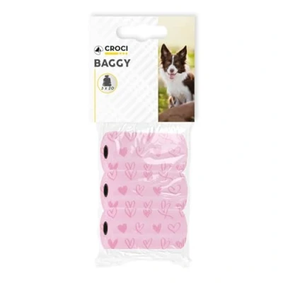 Image of Croci Hearts Poop Bag for Dogs 3 x 20 cm