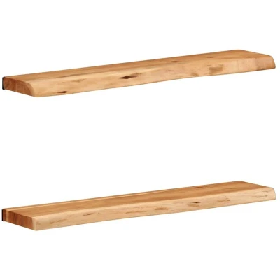 Image of vidaXL Wall Shelves 2 pcs 80x20x3.5 cm Solid Wood Acacia