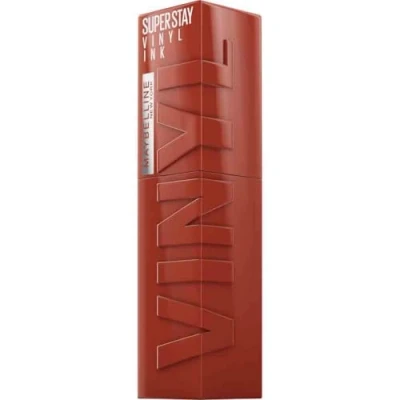 Image of Maybelline New York Lip Colour, Smudge free, Long Lasting up to 16h, Liquid Lipstick, Shine Finish, SuperStay Vinyl Ink, 130 Extra