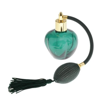 Image of Perfeclan Vintage Refillable Perfume Long Tassel Spray Glass Bottle 100ml, green