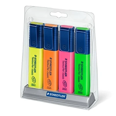 Image of STAEDTLER 364 SC4 Textsurfer Classic Highlighter Butler, Piece in Practical Desk Stand