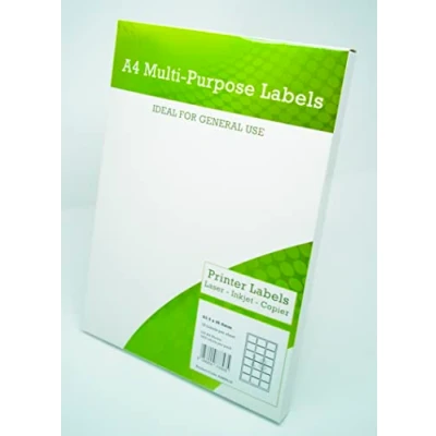 Image of Thomas Stoners A4 Multipurpose Labels 18 Per Sheet 63.5 x 46.5mm (White) Pk of 100 1800 Easy to Peel Self Adhesive Address