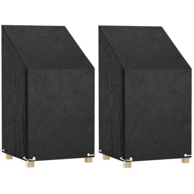 Image of vidaXL Garden Chair Covers 2 pcs 8 Eyelets 65x65x80/120 cm Polyethylene
