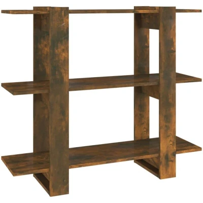 Image of vidaXL Book Cabinet/Room Divider Smoked Oak 100x30x87 cm