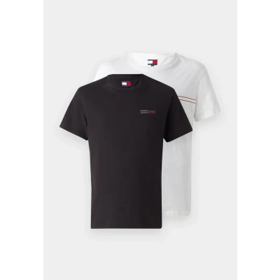 Image of Tommy Jeans SLIM MIX 2 PACK Basic Tshirt, Men&#039;s, Size: 36/38, Ecru/black