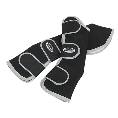 Image of WeatherBeeta Wide Tab Long Travel Boots, Black/Silver, Pony