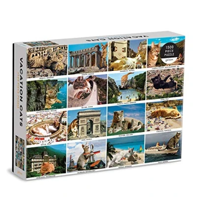Image of Galison 9780735369504 Vacation Cats 1500 Piece Puzzle