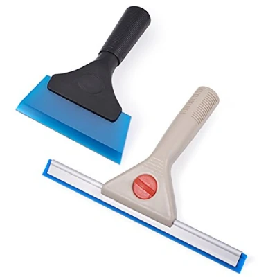 Image of Ehdis Rubber Small Squeegee Set, Blades, Window Squeegee, Shower for Car, Window, Shower, Door, Glass 5 inch + 10 inch, Blue