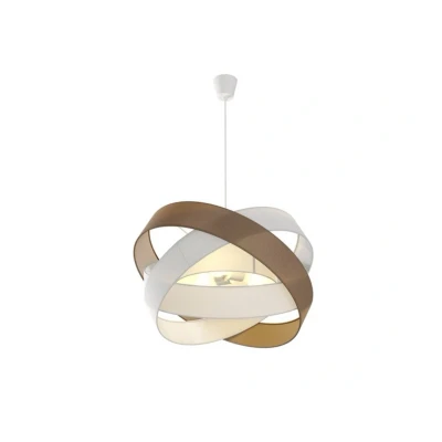 Image of Lindby Simaria pendant light, 60 cm, brown/grey/white, textile