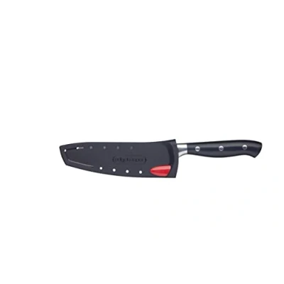 Image of MasterClass Santoku Knife, Edgekeeper Stainless Steel Self Sharpening 12cm (5&quot;), Clam Packed, Black
