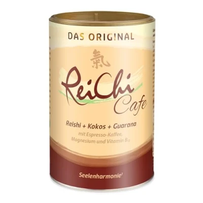 Image of Vegan ReiChi Cafe by Dr. Jacob&#039;s I Soluble Coffee Mushroom Drink with Reishi Powder Guarana and Ginseng Extract 1 x 400g