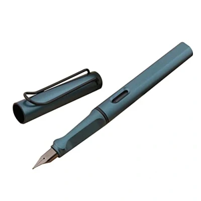 Image of Matte Black Fountain Pen Extra Fine Nib Classic Design Writing Tool Gift for Men Students