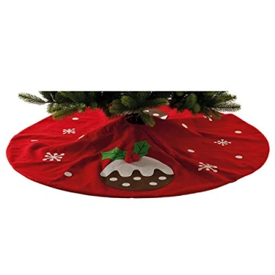 Image of Festive Productions Christmas Pudding Tree Skirt : Red 140cm P012927