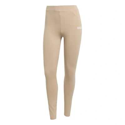 Image of adidas Women&#039;s ESSENTIALS LINEAR COTTON LEGGINGS, warm sandstone/white, XS