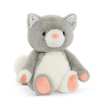 Image of B. toys Cloudy Cosmo Plush Cat Stuffed Animal 30 cm Super Soft Kitten Gray &amp; White Washable Baby, Toddler, Kids Happyhues, 0 Months +