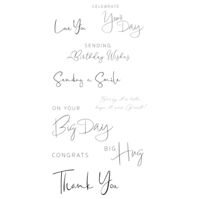 Image of Sizzix™ Clear Stamps Set 14PK Daily Sentiments #2 by Lisa Jones