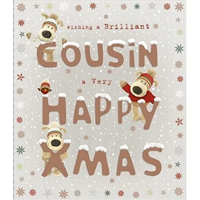 Image of UK Greetings Cousin Christmas Card Wishing a Brilliant Very Happy Xmas