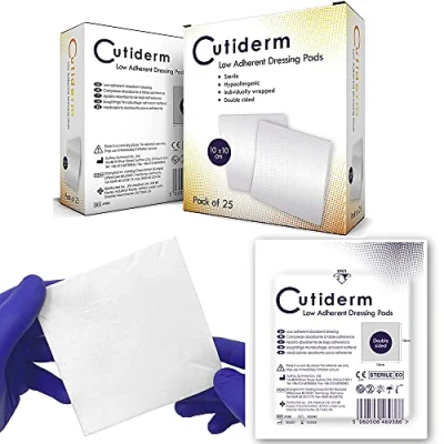 Image of Cutiderm Low Adherent Sterile Absorbent Wound Dressing Pad 10cm x Box of 25