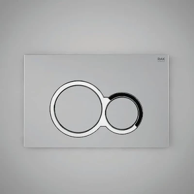 Image of RAK Ecofix Round Push Button Dual Flush Plate Matt Chrome Concealed Cistern