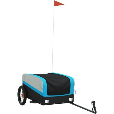 Image of vidaXL Bike Trailer Black and Blue 30 kg Iron