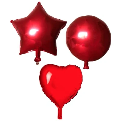 Image of Red Round Foil Balloon, 45cm
