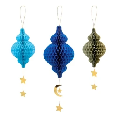 Image of Boland 50905 Decorative Honeycomb Set of 3, Eid Mubarak and Ramadan, Party Decoration, Decoration for Theme