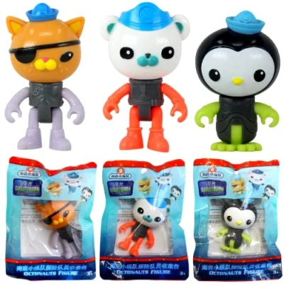 Image of Fisher Price Octonauts Articulated Action Figures with Glow in Dark Octo Suits 8cm Set of 3 Captain Barnacles, Kwazi &amp; Peso