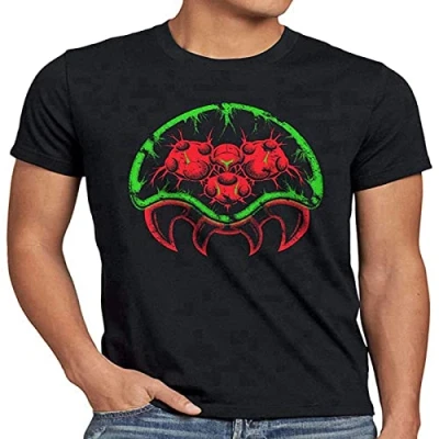 Image of Metroid Morph Men T Shirt Gamer SNES Samus Aran Switch XXL Black