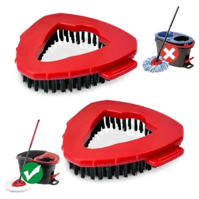 Image of Scrub Brush Mop Head for Vlieda EasyWring 1 Tank System, Hard Bristle Cleaning Bathroom Garage Kitchen Wall