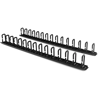 Image of StarTech.com Vertical 0U Server Rack Cable Management w/ D Ring Hooks 40U Network Cord Manager Panels 2x 3ft Wire Organizers (CMVER40UD)