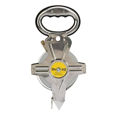 Image of Tape Measure, 50M Stainless Steel Measure Retractable Metric Construction Surveying Tool