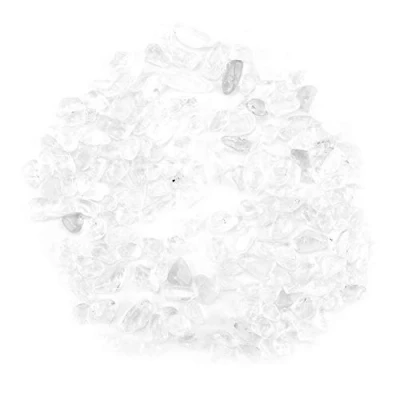 Image of Fdit Natural Tumbled Stone Clear Quartz Chips Crushed Crystal Pieces Home Decoration(White)