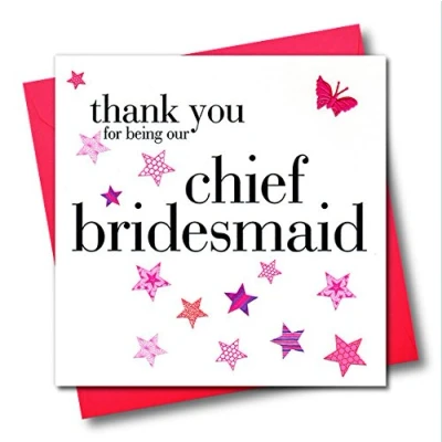 Image of Claire Giles Hearts and Stars Chief Bridesmaid Thank You Card