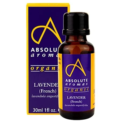 Image of Absolute Aromas Organic Lavender French Essential Oil 30ml 100% Pure, Natural, Certified and Undiluted for use in Aromatherapy, Massage or a Diffuser