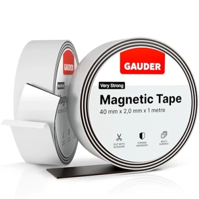 Image of GAUDER Magnetic Tape Extremely Self Adhesive Strips Magnet Roll (‎2mm * 40mm 1m)