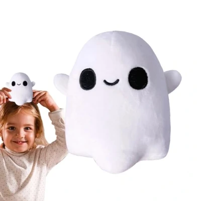 Image of Stuffed Plush Ghost, 10cm Ghost Doll, Halloween Toy, Multifunctional White Small Plushies, Skull Doll Toy For Decoration