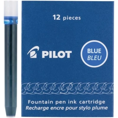 Image of Pilot Namiki IC100 Fountain Pen Ink Cartridge, Blue, 12 Cartridges per Pack (Pack of 2)