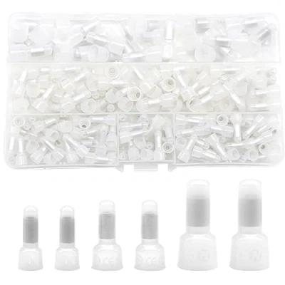 Image of Hocansen 250 Pieces Closed End Crimp Connector Nylon Cap Wire Caps (NM)