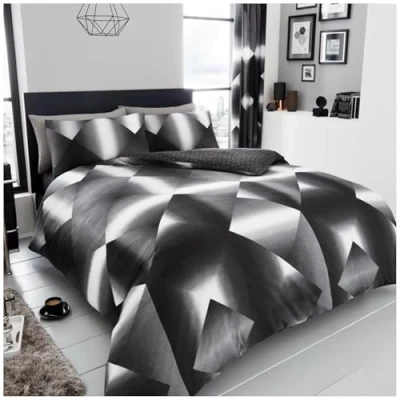 Image of GC GAVENO CAVAILIA Luxury Geometric King Size Duvet Cover Sets, Soft Reversible Breathable Bedding Contemporary Quilt Bed Set, White Black