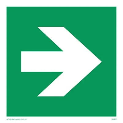 Image of Viking Signs SA451 S10 V Right Arrow Symbol Only Sign, Vinyl, 100 mm H x W