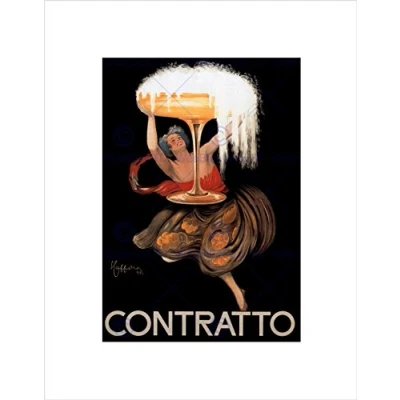 Image of Wee Blue Coo Advert Champagne Contratto Italy Drink Alcohol Wall Art Print
