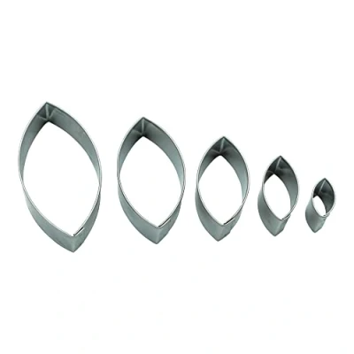 Image of BekkiB Set of 5 &quot;Oval&quot; Cookie Cutters Stainless Steel in Sizes Patio Shape for Cookies, Biscuits, Linzer Eyes Dishwasher Safe 7760