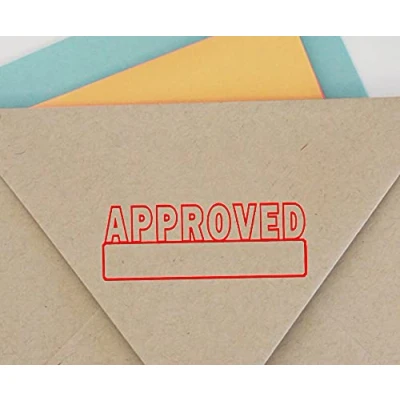 Image of Approved Self Inking Rubber Stamp Red Ink Office Custom Colop Stamper