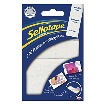Image of Sellotape Sticky Fixers Double Sided Foam Pads 25x12mm Pack of 140 Color: White