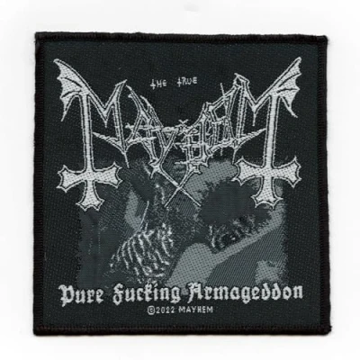 Image of Mayhem Pure Armageddon Patch Album Cover Woven Iron On